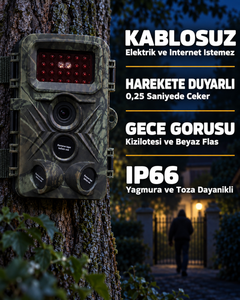 Kablosuz Fotokapan · Hareketi Görür, Gece Çeker