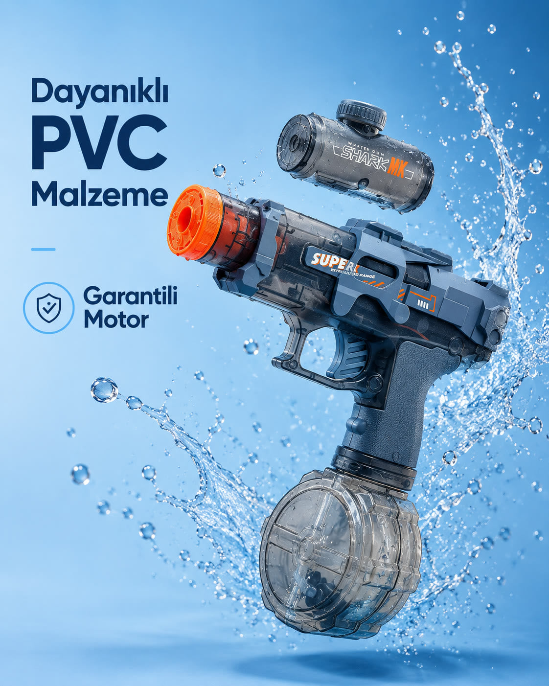 Dayanıklı PVC malzeme, garantili motor
