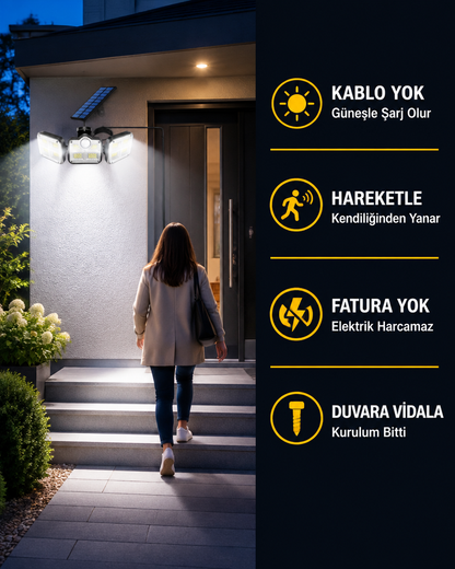 Solar sensörlü bahçe lambası kare 1