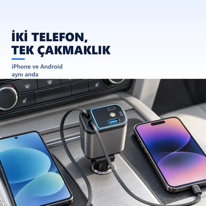 Yıldızlı makaralı araç şarjı kare 2