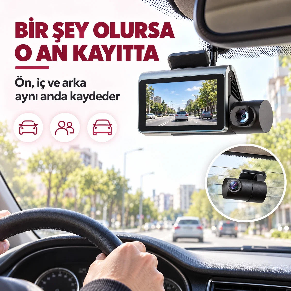 Dokunmatik ekranlı araç kamerası kare 3
