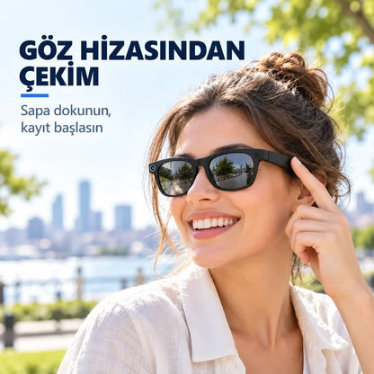Kameralı akıllı gözlük kare 3
