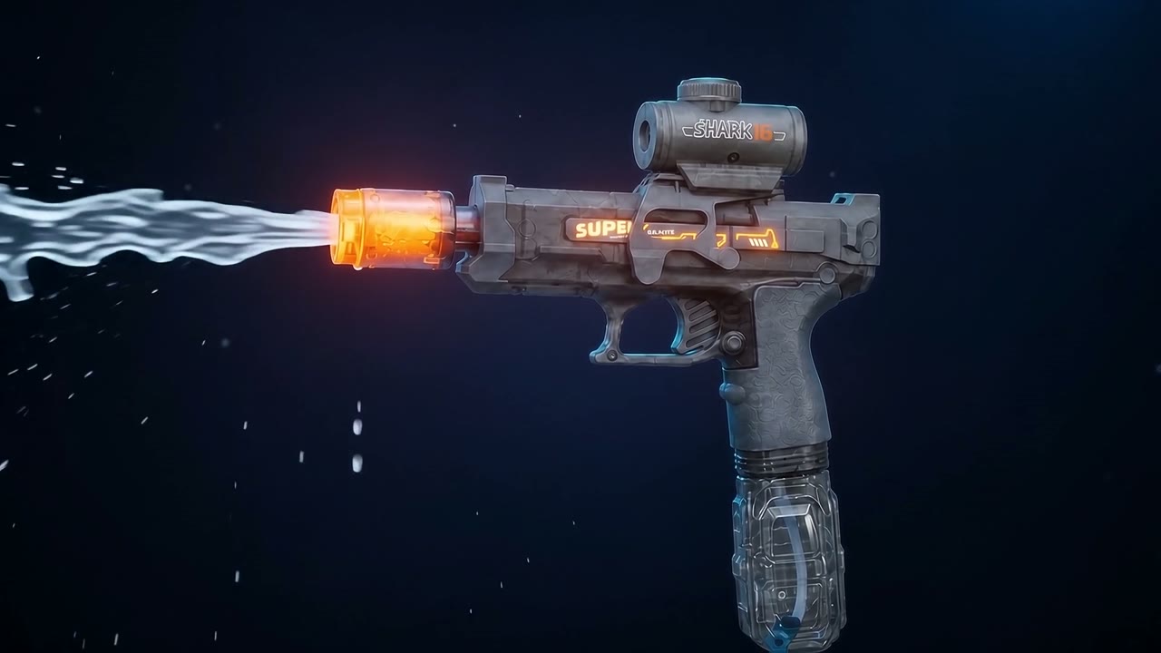 Su atışı yapan blaster, LED namlu yanık